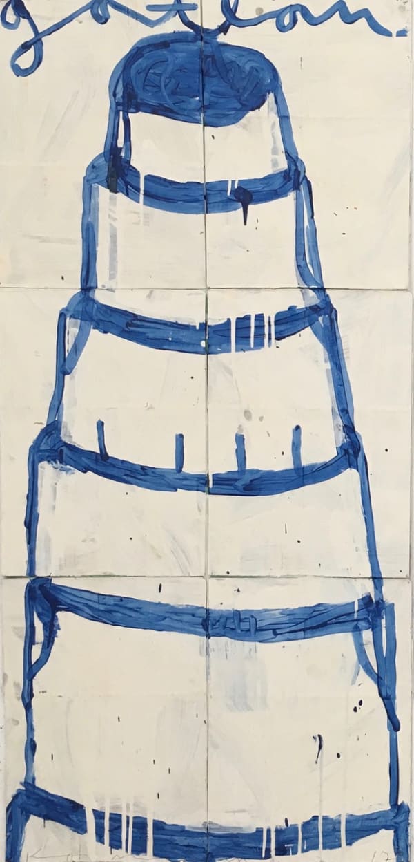 Gary Komarin, Blue on Creme with White