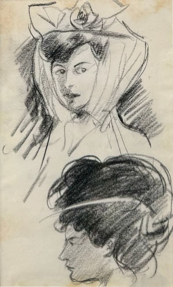 John Duncan Fergusson RBA, Sketch of two Ladies in Hats