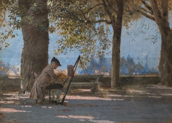 Marcus Stone RA, Painting on the Embankment