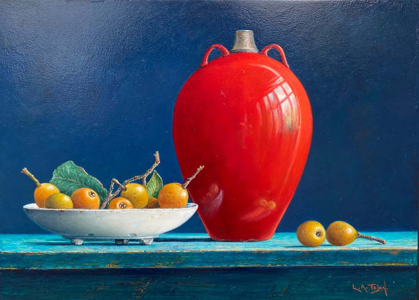 Lion Feijen - Red Vase and Nisperos