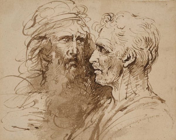 William Lock the Younger, Study of Two Male Heads