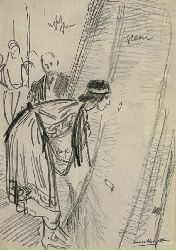 Laura Knight DBE RA RWS, Peeking through the Curtain