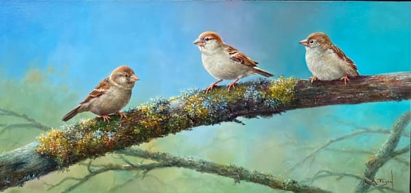 Lion Feijen, Three Young House Sparrows
