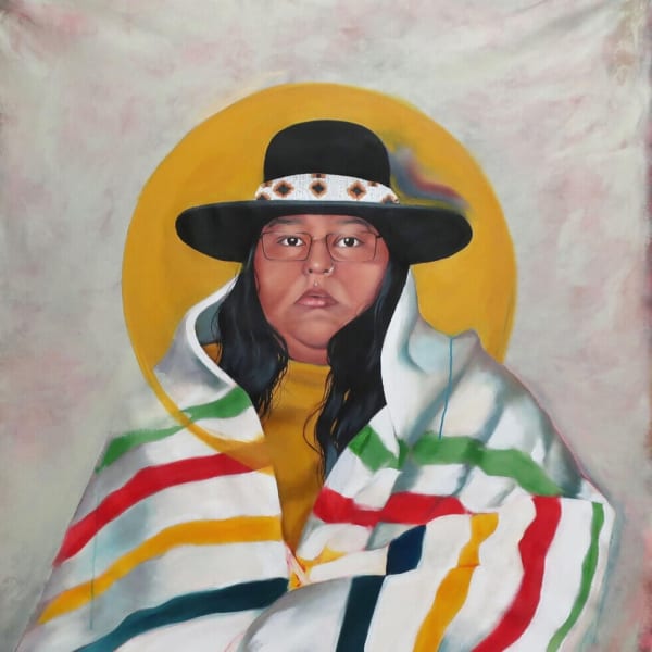 Lauren Crazybull Sikapinakii, 2021 oil on canvas 48 x 48 in
