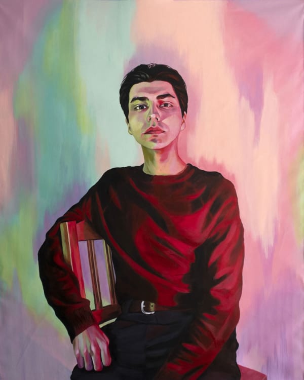 Lauren Crazybull Power and Vulnerability, 2019 acrylic on canvas 62 x 49 in