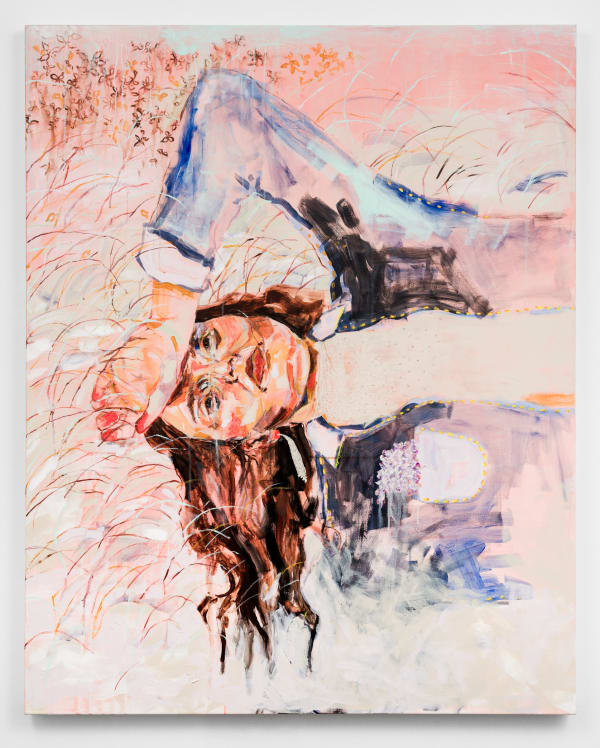 Kiona Callihoo Ligtvoet and in spring we’ll wait for lilacs, 2023 acrylic and graphite on canvas 60 x 48 in