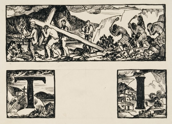 William Penhallow HENDERSON, Cross-Bearers and Flagellants, Letter T and Letter I, circa 1937