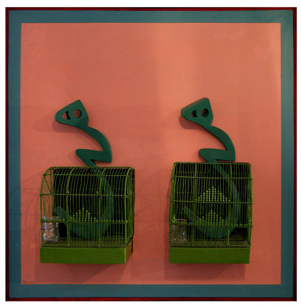 Parviz Tanavoli - Heeches and Two Cages, 2011