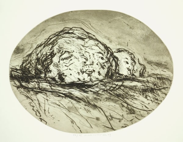 Marwan, Zwei Kpfe in Landschaft, 1972/74