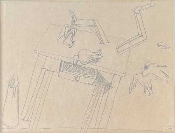 ANDRÉ MASSON, Esquisse pour La révolte dans la cuisine (Chapitre V planche XXII d’Anatomy of my universe) , 1939