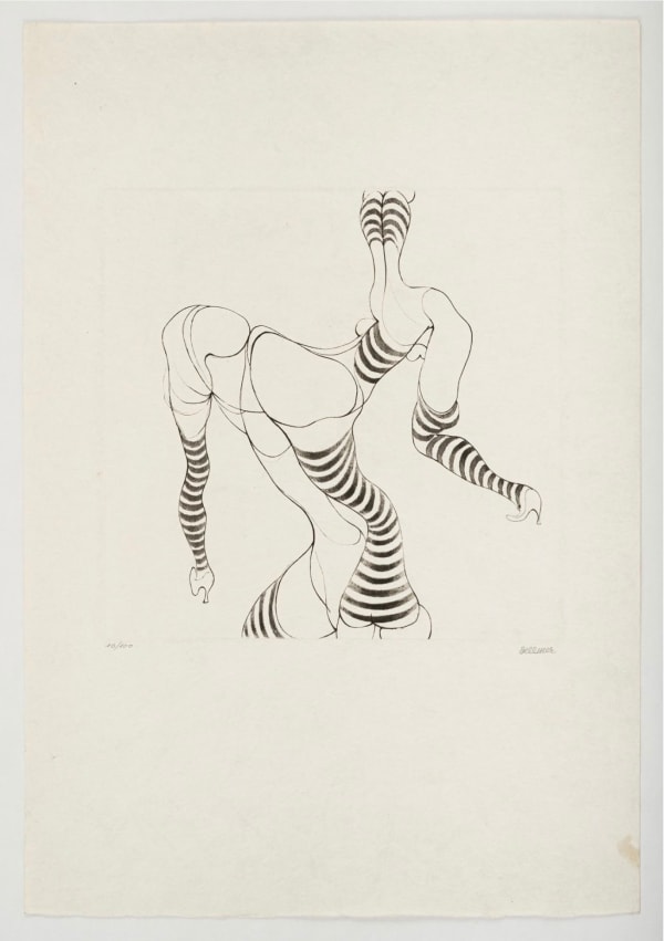 HANS BELLMER, Liegende in Strümpfen, 1967/68
