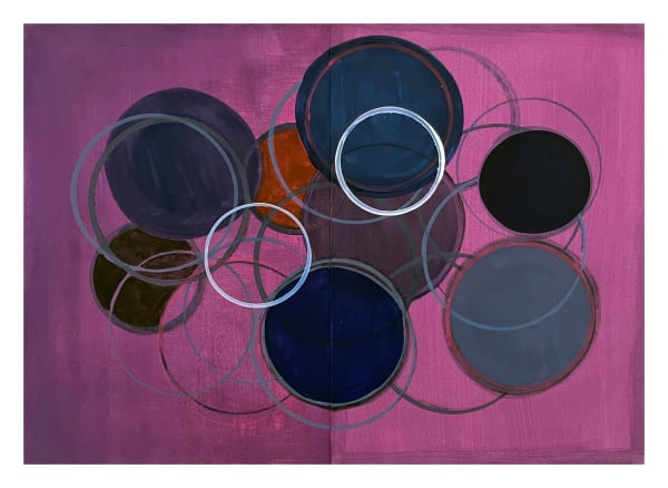 Landon Mackenzie, Sayulita Suite (Purple with Dark Blue Circle), 2023