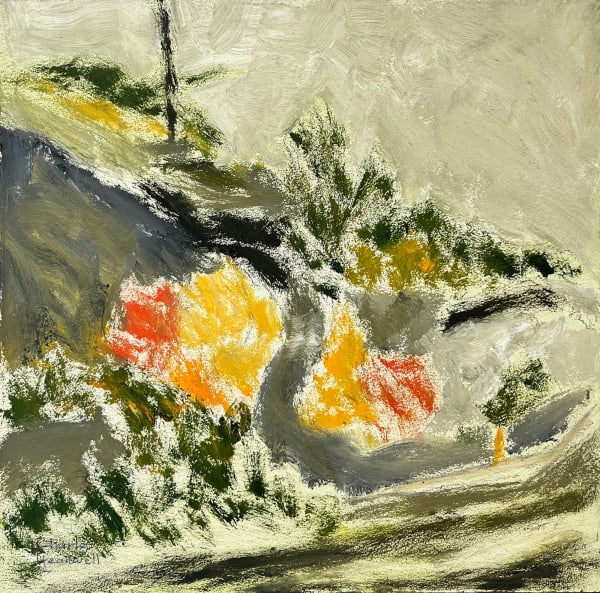 Charles Meanwell Orange and Yellow, 2024 oil on panel 14 x 14 in.