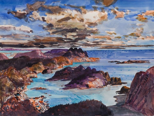 John Hartman, Looking Northwest to the Labrador Coast from above Griquet, 2022