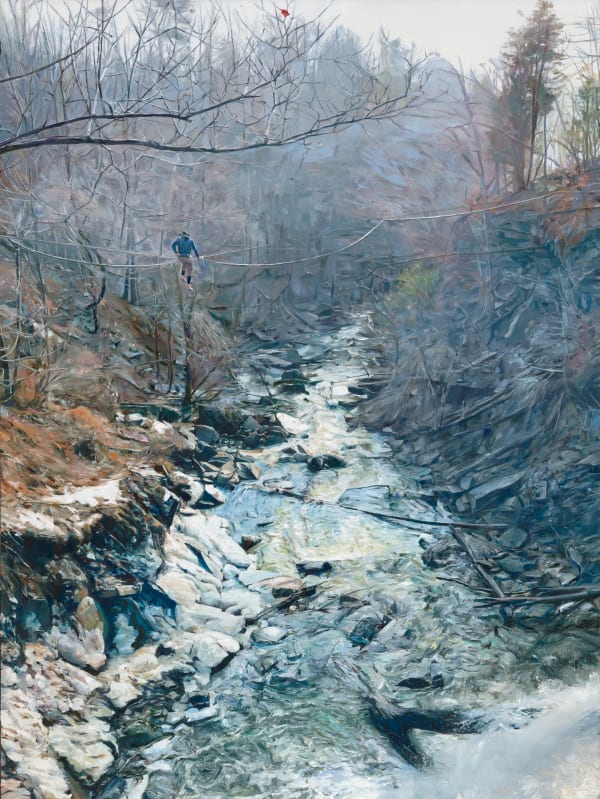Winter Tightrope Walker, Smokey Hollow Waterfall, 2024-2025