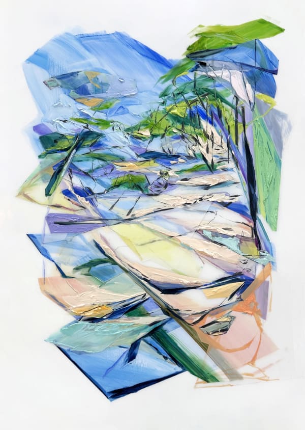 Linda Martinello Mineral Currents, 2025 oil and graphite on drafting film 42 x 30 in.