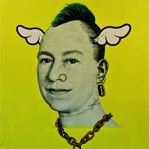 D*Face More Punk Than You Punk (Lime), 2011 screenprint and enamel on canvas 142 x 142 cm