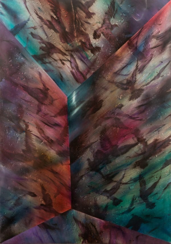 Reza Nosrati Untitled (From the Chaos Series) , 2023 Oil on canvas 67 x 57 in