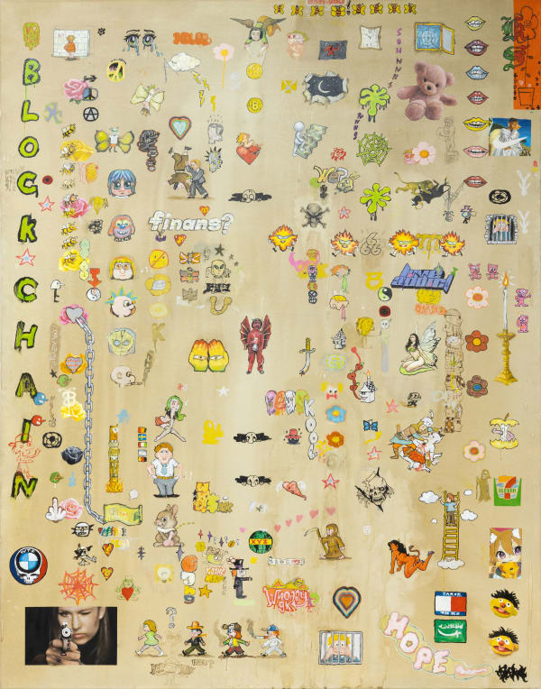 Tarik Töre Physical Graffiti 3, 2023 Signed and dated on the verso Oil on canvas 75 x 59 in