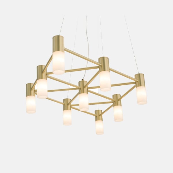 Brass Matrix Diamond Chandelier