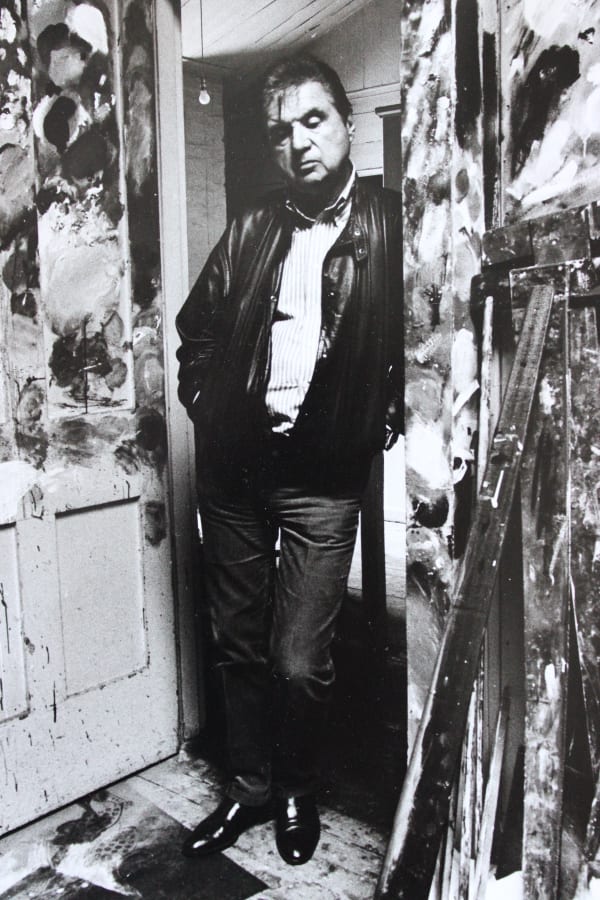 Bruce Bernard, Francis Bacon in the Studio Doorway, 1983