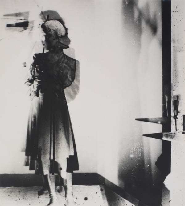 Osamu Shiihara, Untitled (Woman with Umbrella and Glasses Indoors), 1938
