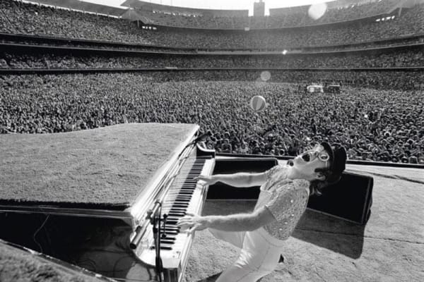 Terry O'Neill, Elton John, Dodgers Stadium, Los Angeles, CA, 1975