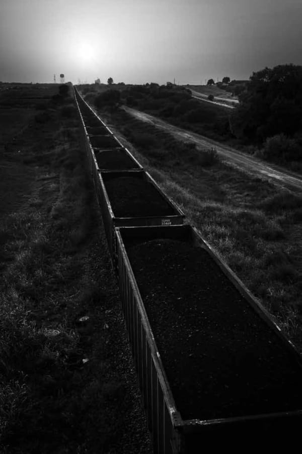 Richard Sharum, Coal Train at Sunset, Wichita Falls, Texas, 2021