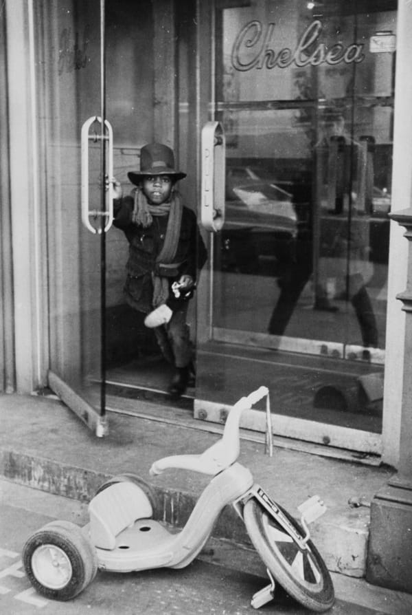 Louis Faurer, Boy with Toy Tricycle, New York, NY, 1971, printed 1971