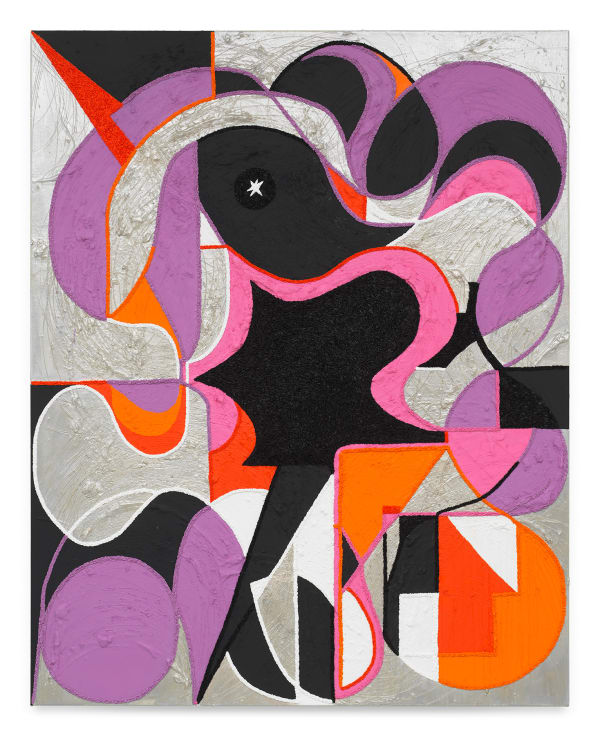 TRACY THOMASON Ecliptic Parade, 2024-2025 Oil and marble dust on canvas 60 1/4 x 48 3/4 inches 153 x 123.8 cm