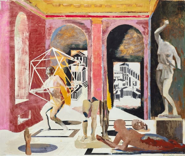 柏格丹・弗拉杜塔, 《博物館房間與舉著二十面體的自畫像 01》 Museum Room with Self-Portrait with Icosahedron 01, 2017