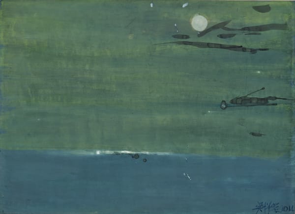 吳增榮, 《醉月湖月空》Moon Above Drunken Moon Lake, 2014(正面); 1996-2000(背面)