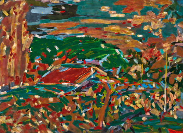 吳增榮, 《鐵皮屋與紅磚圍牆》 Iron Sheet House and Red Brick Fence, 2006(正面), 1996-2000(背面)