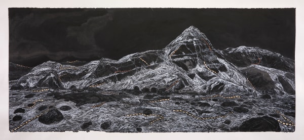 石晉華, 《走筆#178 岡峰曉月圖》 Pen Walking #178 -- Moon Above Mount Kailash at Dawn , 2019-2021