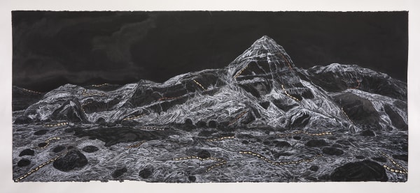 石晉華, 《走筆#178 岡峰曉月圖》 Pen Walking #178 -- Moon Above Mount Kailash at Dawn , 2019-2021