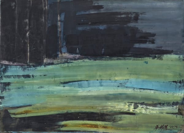 吳增榮, 《湖光》Lake Reflection, 2015(正面) ; 2011(背面)