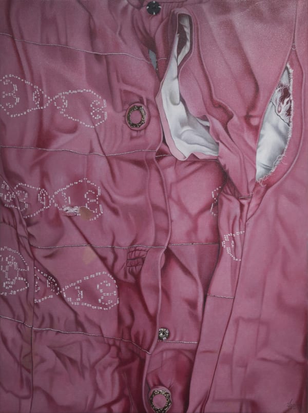 瑪莉娜．克魯斯, 《粉紅服裝的白線與纖維》 White Threads and Fibers on Pink Garment, 2019