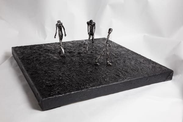 石晉華, 《三個行走的人-向賈柯梅蒂致敬-2》 Three Men Walking , Tribute to Alberto Giacometti-2, 2016-2017