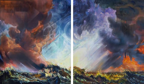 Maria Kreyn Diptych I, 2022 Oil on canvas 79 x 67 Inches (Each painting) 200 x 169 cm (Each painting)