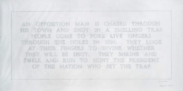 Jenny Holzer Under a Rock: An opposition man is chased through..., 1986