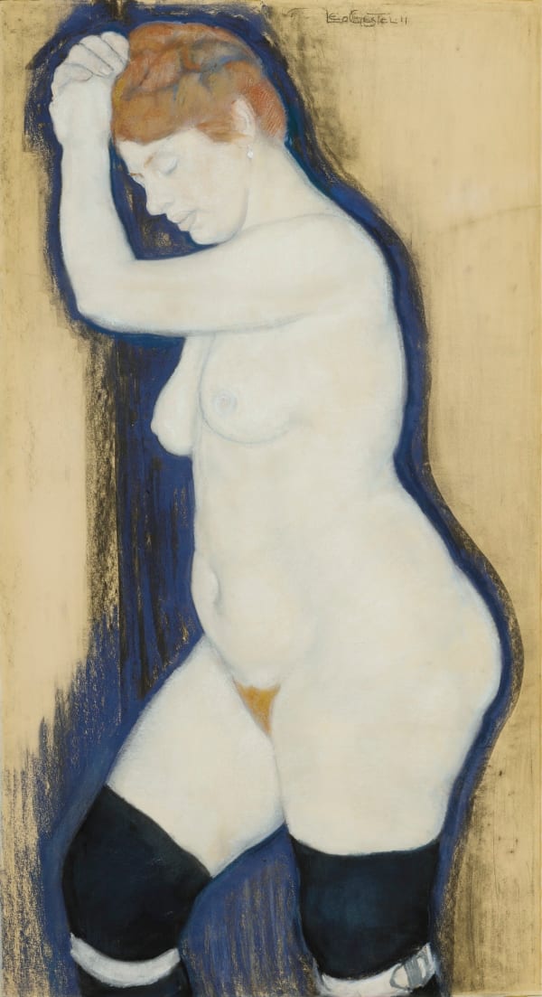 Leo Gestel (1881-1941) Standing nude with stockings, 1911