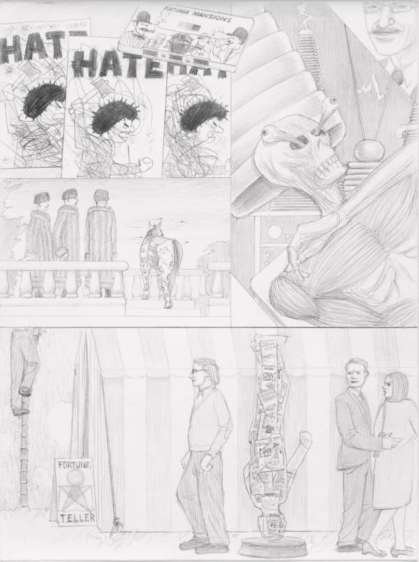 Jim Shaw Dream Drawing: I was at a party, 1994