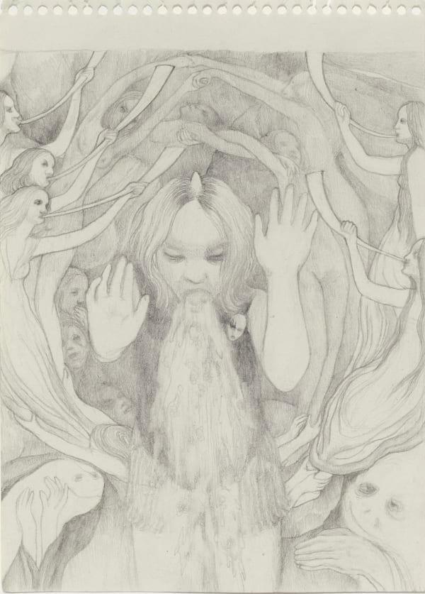 Rita Ackermann, Birth of a Unicorn, 2000, pencil on paper