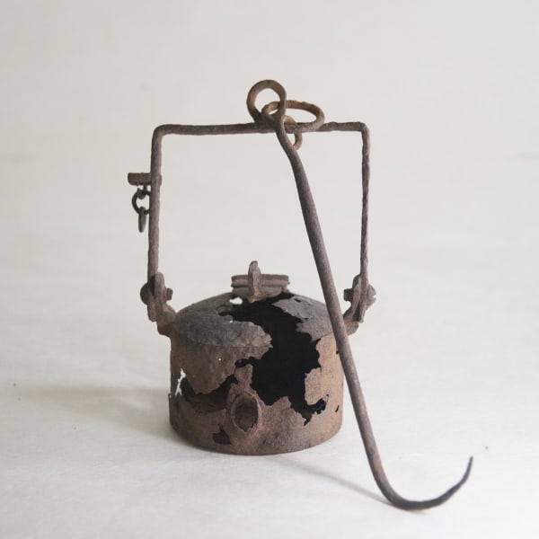 artisan's name unknown, iron oil lamp, turn of the 1900s
