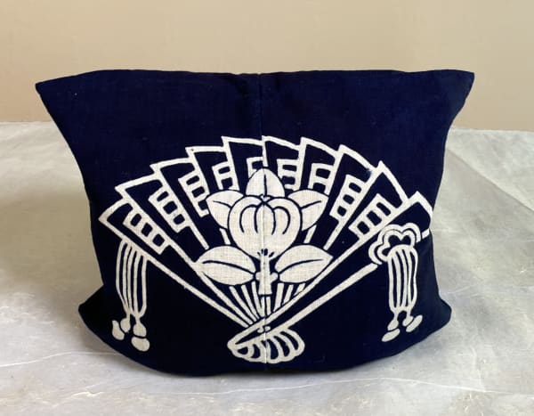 artisan's name unknown, Indigo Sack, Fan Pattern , late 1800's to early 1900's