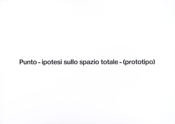 Emilio Prini, Punto - ipotesi sullo spazio totale - (prototipo) (o cosa - caso - causa), 1967-1980 circa