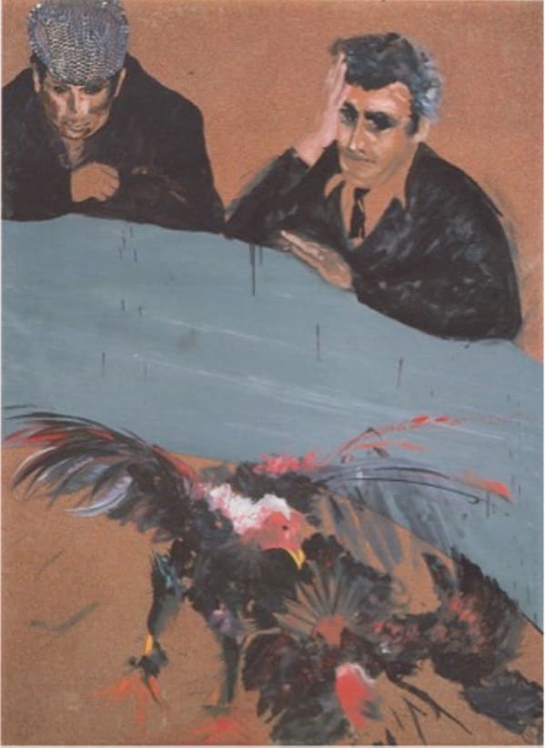 Aldo Mondino, Combattimento di galli, 1991