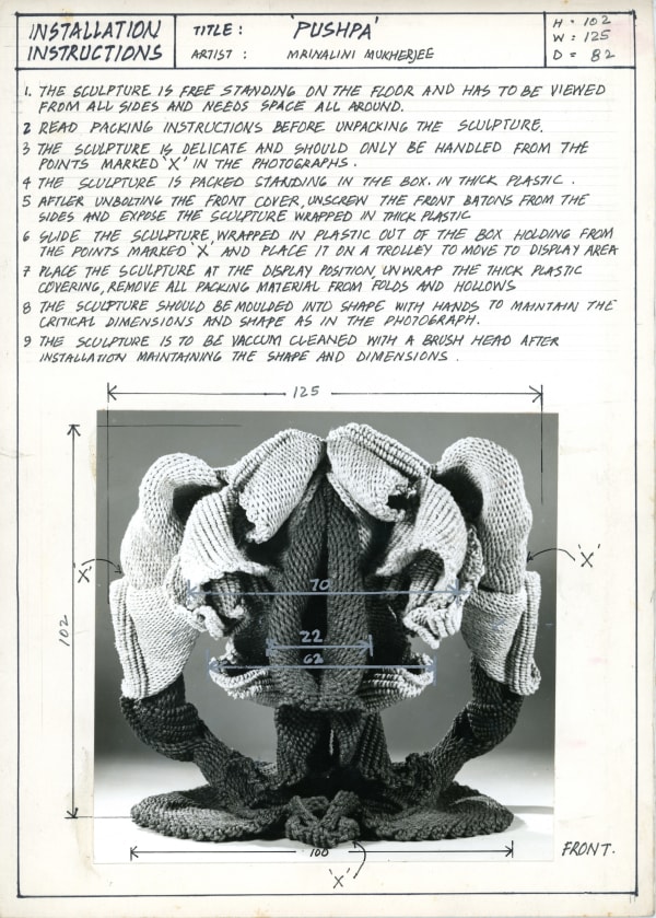 Mrinalini Mukherjee, PUSHPA - INSTALLATION INSTRUCTION
