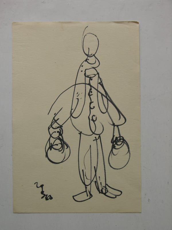 Benode Behari Mukherjee, Man Carrying Pots, 1966-06-02