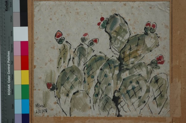 Benode Behari Mukherjee, Cactus in flower, 1944-02-02
